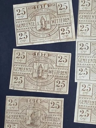 Lote 10 Billetes de emergencia Bélgica.