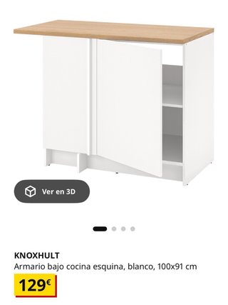 Mueble Cocina Esquinero KNOXHULT Blanco