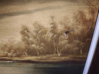 Gran óleo sobre lienzo paisaje
