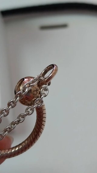 Collar Pandora.Cadena Plata y colgante "O" Oro R