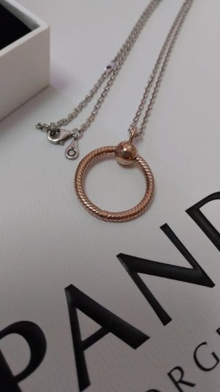 Collar Pandora.Cadena Plata y colgante "O" Oro R
