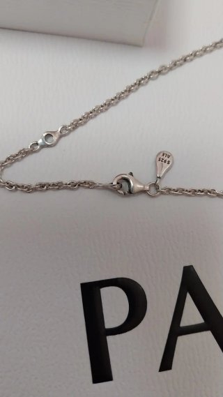 Collar Pandora.Cadena Plata y colgante "O" Oro R