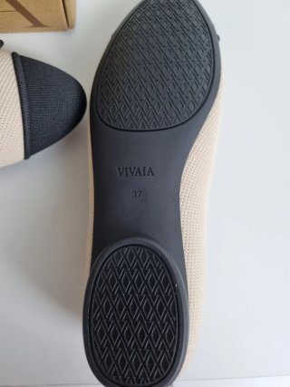 VIVAIA Tiana Ballerine Cream/Nero
