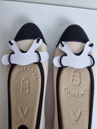 VIVAIA Tiana Ballerine Cream/Nero