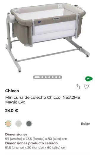 Minicuna de colecho Chicco Next2Me