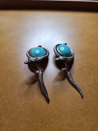 Pendientes Vintage Serpiente Turquesa