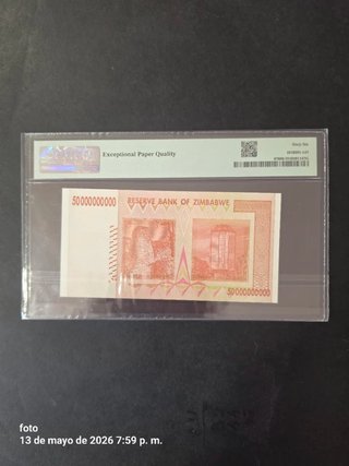 50 miliardi di dollari Zimbabwe 2008 PMG 66