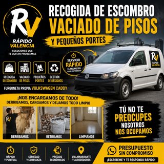 Recogida escombros, vaciados y portes Valencia