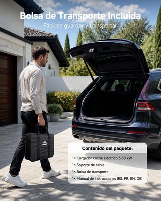 Cargador Coche Electrico 3,68kW 6-16A 6,1m EVDANCE
