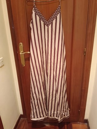 Vestido largo de rayas mujer