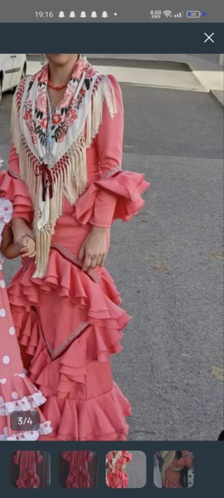 Traje Flamenca Talla 36 Volantes