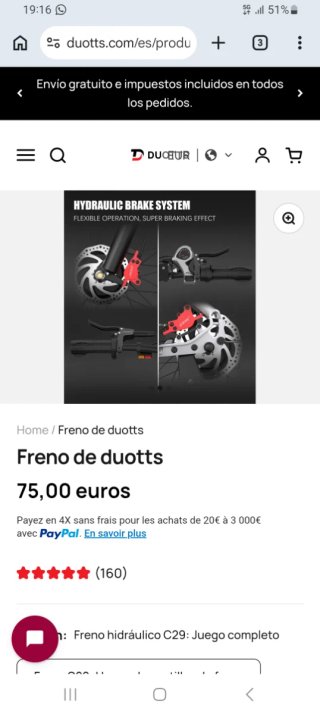Frenos Hidráulicos Bicicleta DUOTTS