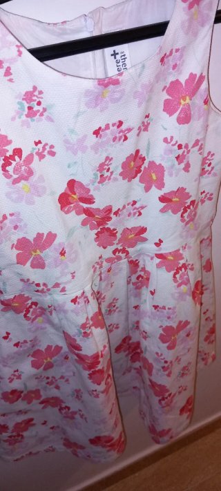 Vestido niña flores rosas