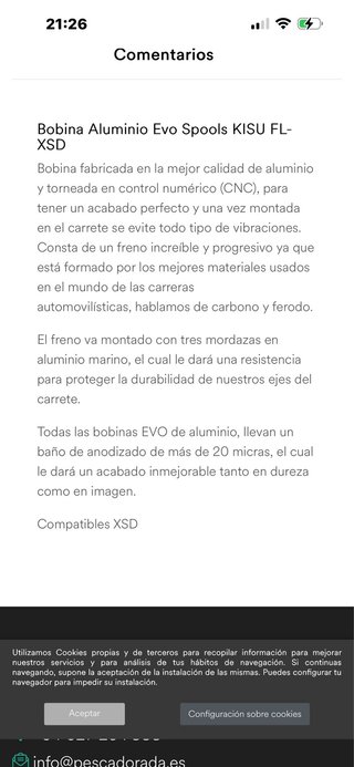 2 Bobinas Evo Spools Kisu Rojas