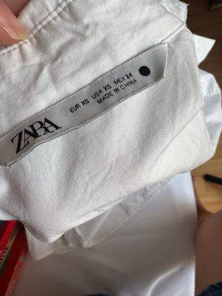 Camisa Zara Algodón Blanca Talla xs