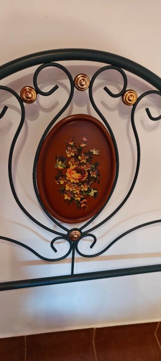 Cabecero Forja Cama 135cm Porcelana Flores
