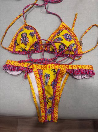 Conjunto Bikini Amarillo Estampado