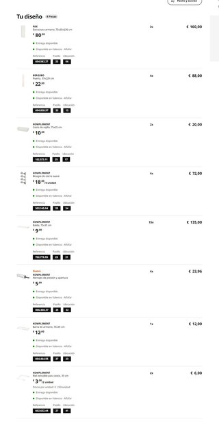 Armario Zapatero IKEA PAX 150x37x236 cm Blanco