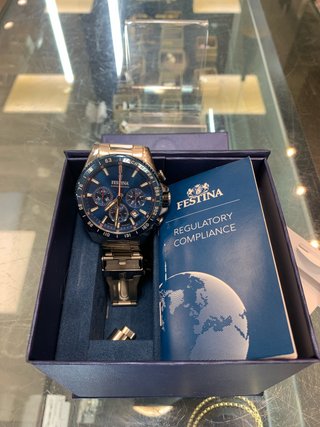 Reloj Festina Cronógrafo Azul y Plateado
