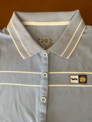 Camiseta Polo Azul y Blanco de paddle/tenis