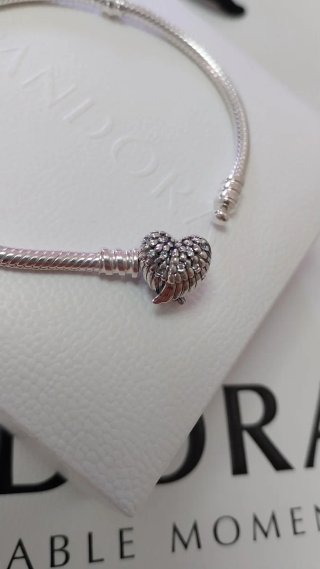 Pulsera Pandora Corazón y Alas 18cm