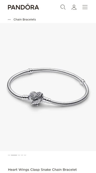 Pulsera Pandora Corazón y Alas 18cm