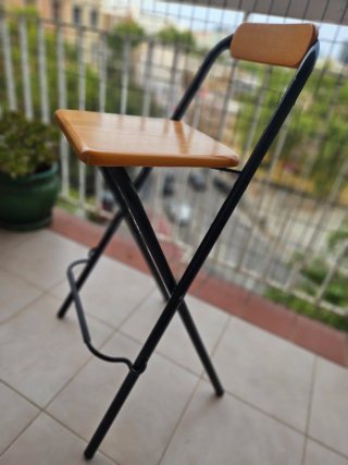 Taburete plegable madera y metal