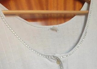 Camisón Midi Azul Algodón L Nightgown