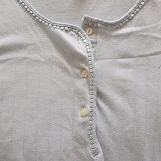 Camisón Midi Azul Algodón L Nightgown