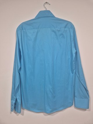 Camisa de vestir azul hombre
