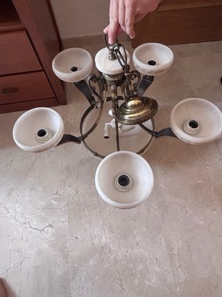 Lámpara de techo clásica de cristal y metal
