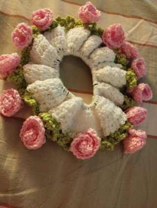 Set 2 Coleteros Scrunchies Crochet Hechos a Mano