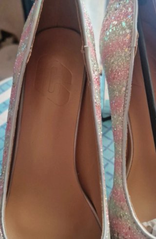 Scarpe donna eleganti glitter rosa e argento