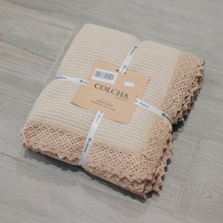Colcha de Casal Mikama Algodão Bege