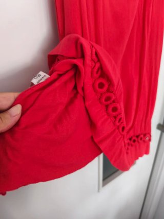 Blusa italiana fluida roja talla única
