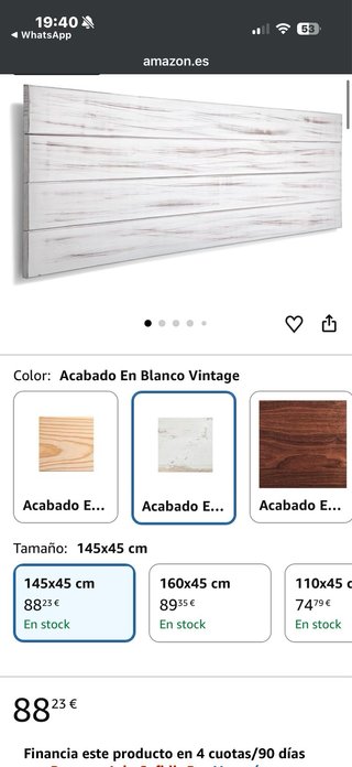 Cabecero de cama madera blanco vintage