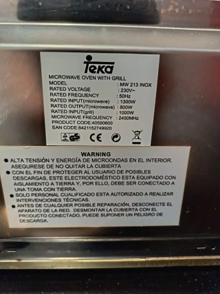 Microondas Teka Inox grill,