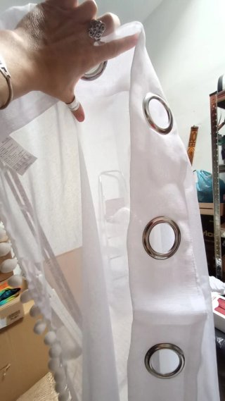 Cortinas Visillos con pompones