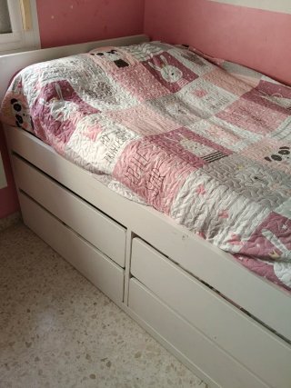 Cama infantil 2x0,90 con cajones