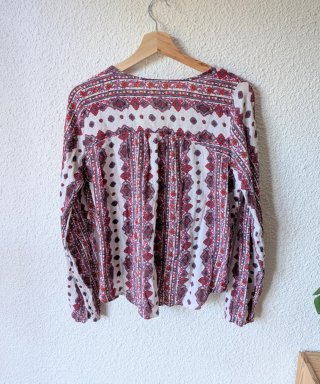 Blusa Hollister Boho Estampada Talla M