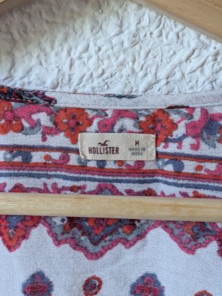 Blusa Hollister Boho Estampada Talla M