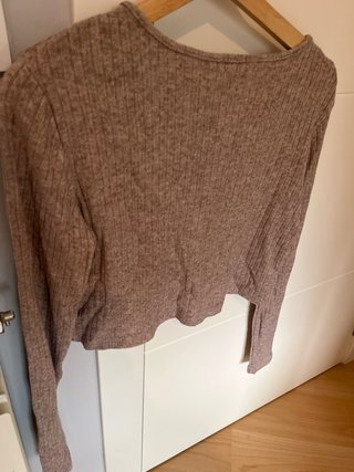 Blusa Stradivarius botones beige/marrón M