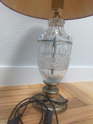 Dos Lámparas de mesa Cristal vintage dorada