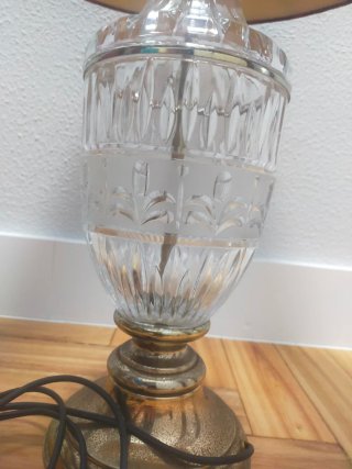 Dos Lámparas de mesa Cristal vintage dorada