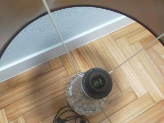 Dos Lámparas de mesa Cristal vintage dorada