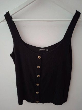 Camiseta tirantes Stradivarius negra M