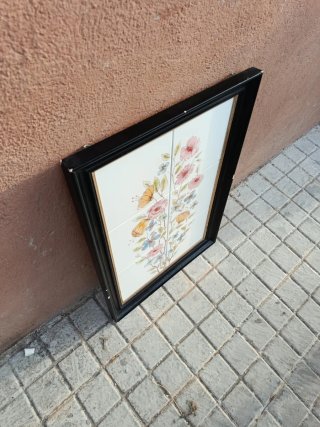 Cuadro de flores en cerámica