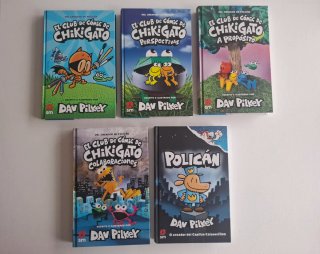 Lote 5 libros Chikigato y Polican. Dav Pilkey