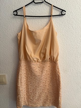 Vestido Beige/Rosa Encaje