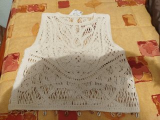 Top crochet beige talla M